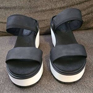Black and White Platform Sandals